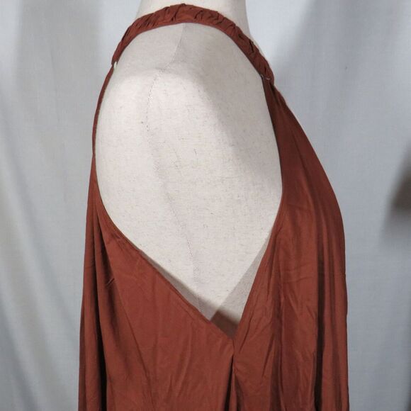 Anthropologie Let Me Be Colorblock Flowy Halter Maxi Dress Size Medium - Picture 12 of 13